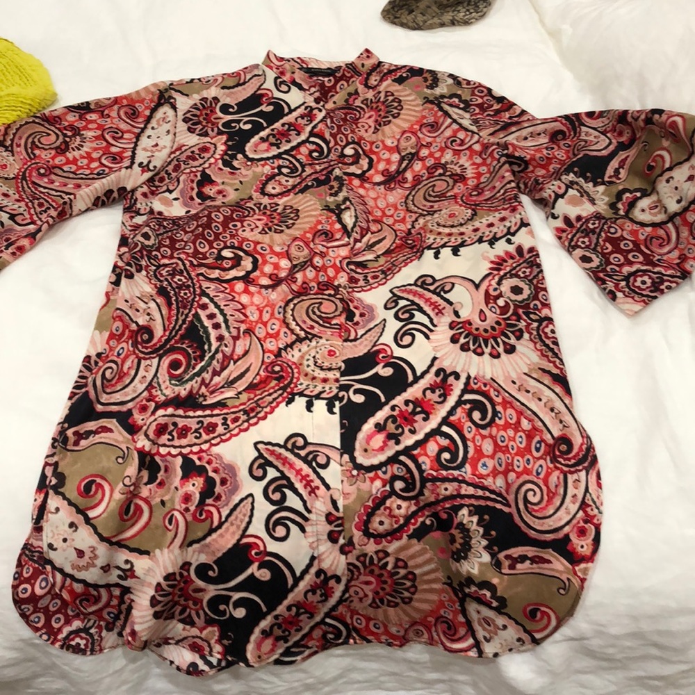 zara groovy patterned tunic blouse